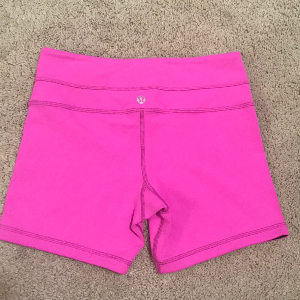 Lululemon Hot Pink Reversible stretchy shorts